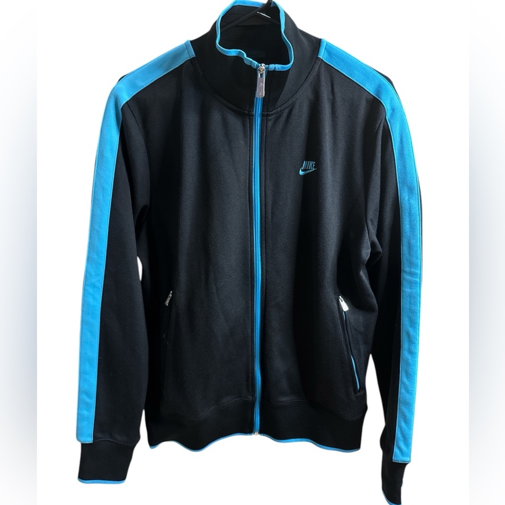 Nike Women’s Black and Blue Track Jacket Size - M
